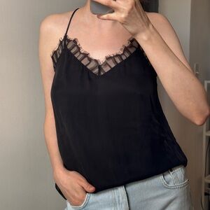 Massimo Dutti Camisole Top With Lace Detail / Size 8